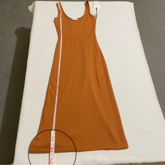 LeithScoop Neck Sleeveless Midi Dress Size XXS NWT Tan Adobe Color - Picture 10 of 12